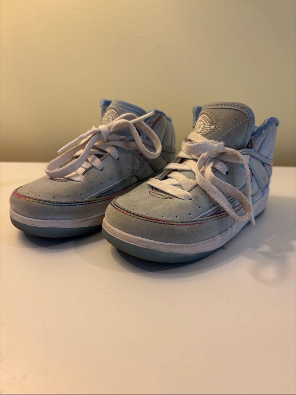 Boys Nike Air Jordan 8C Light Blue High-Top Sneakers